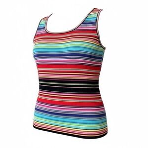 Escada Y2K Striped Multi-Colored Tank Top